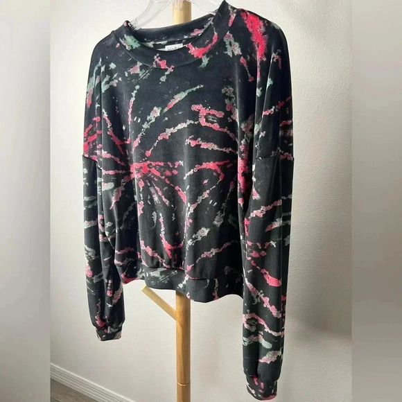 Junior's Drop Shoulder Velour Pullover sweater size XLarge - Picture 2 of 6